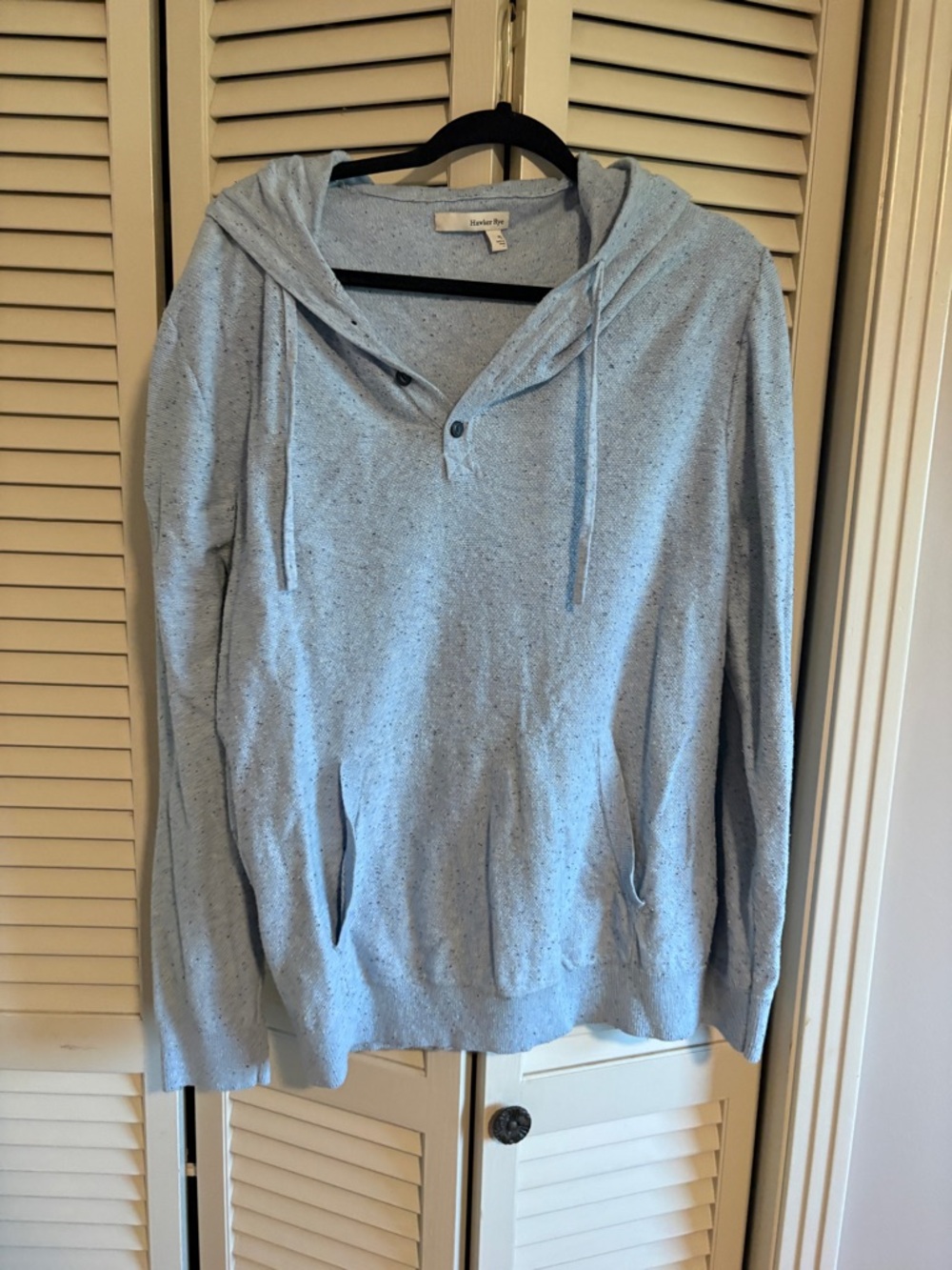Hawker Rye Speckled Light Blue Hooded Sweater